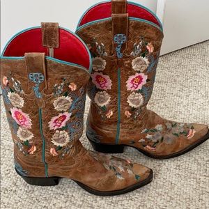 Macie Bean floral western boots.